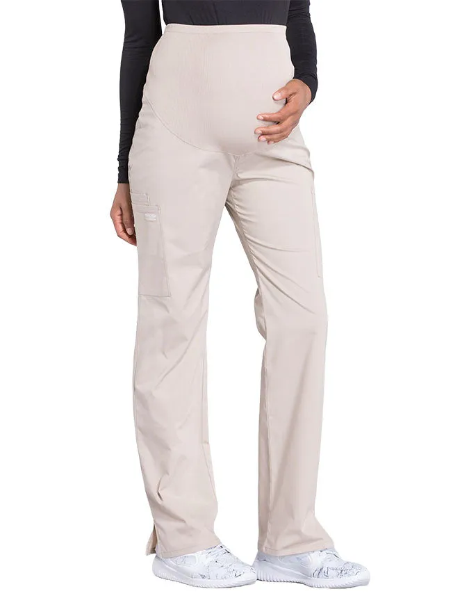 Cherokee Workwear Professionals Maternity Knit Waist Straight Leg Tall Pant