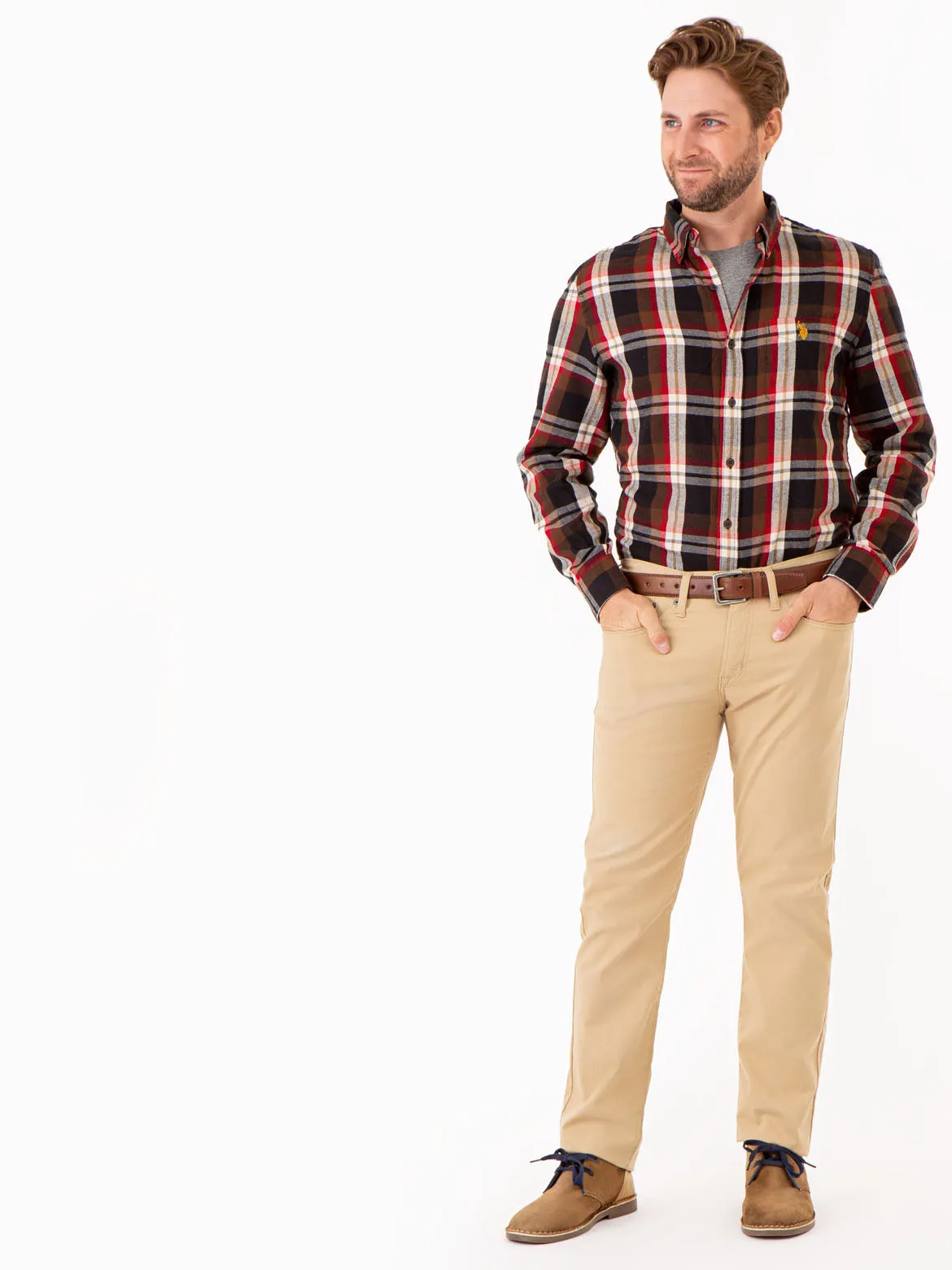 CHEST POCKET YARN DYE PLAID SHIRT