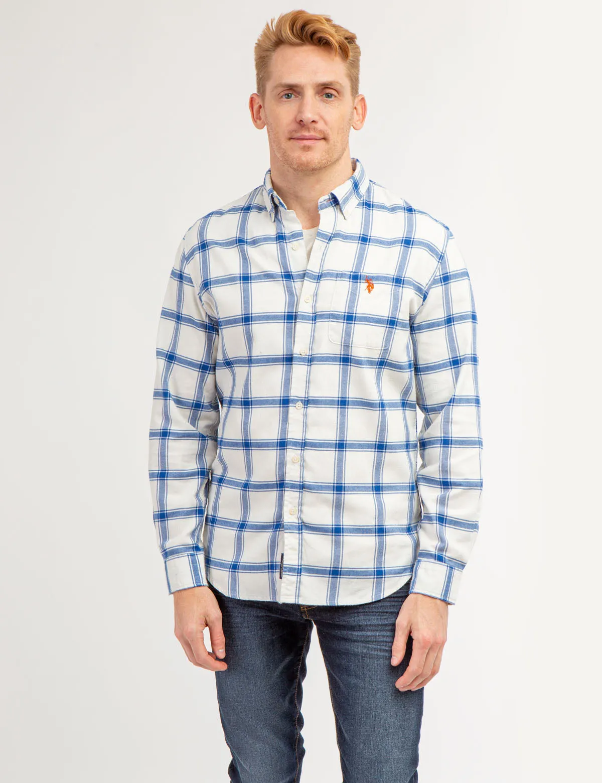 CHEST POCKET YARN DYE PLAID SHIRT