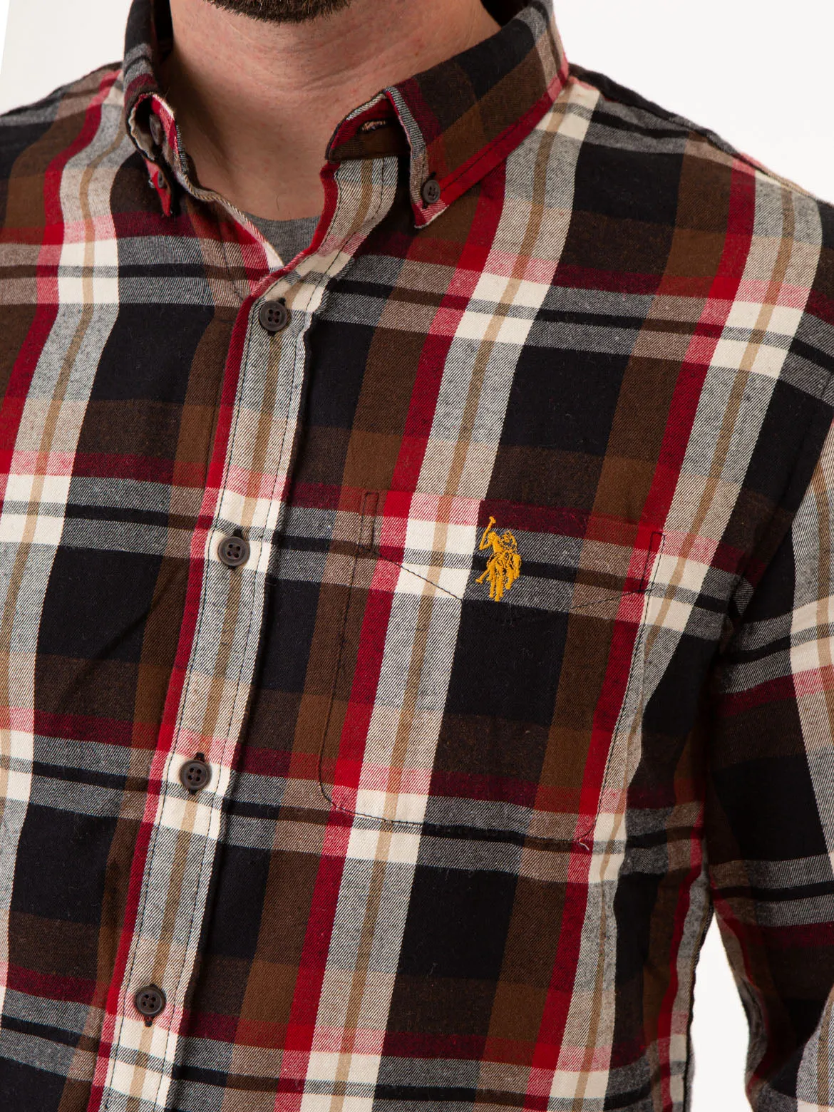 CHEST POCKET YARN DYE PLAID SHIRT