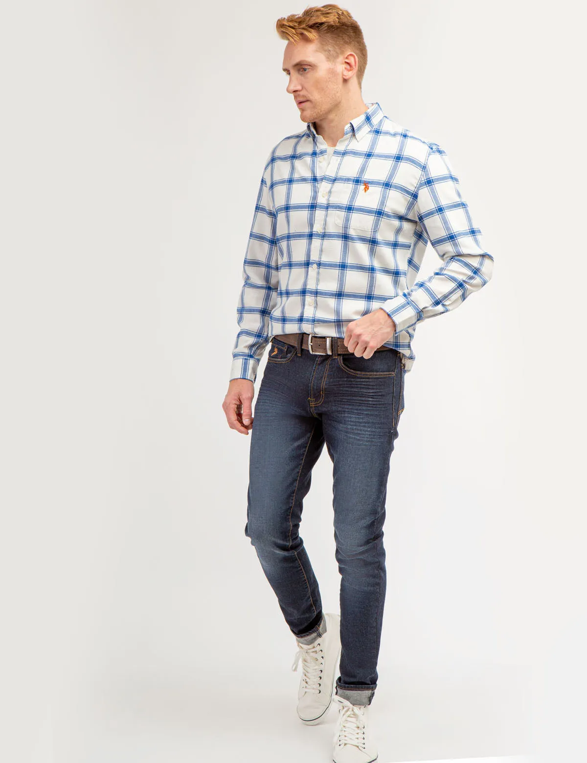 CHEST POCKET YARN DYE PLAID SHIRT