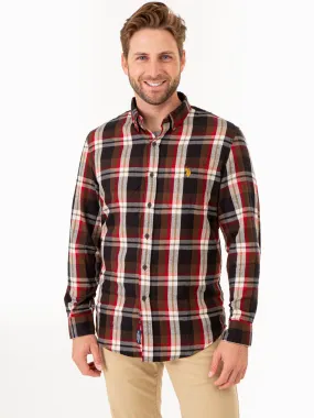 CHEST POCKET YARN DYE PLAID SHIRT