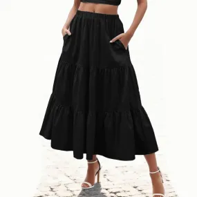 Chic Long Cake Pleated Skirt