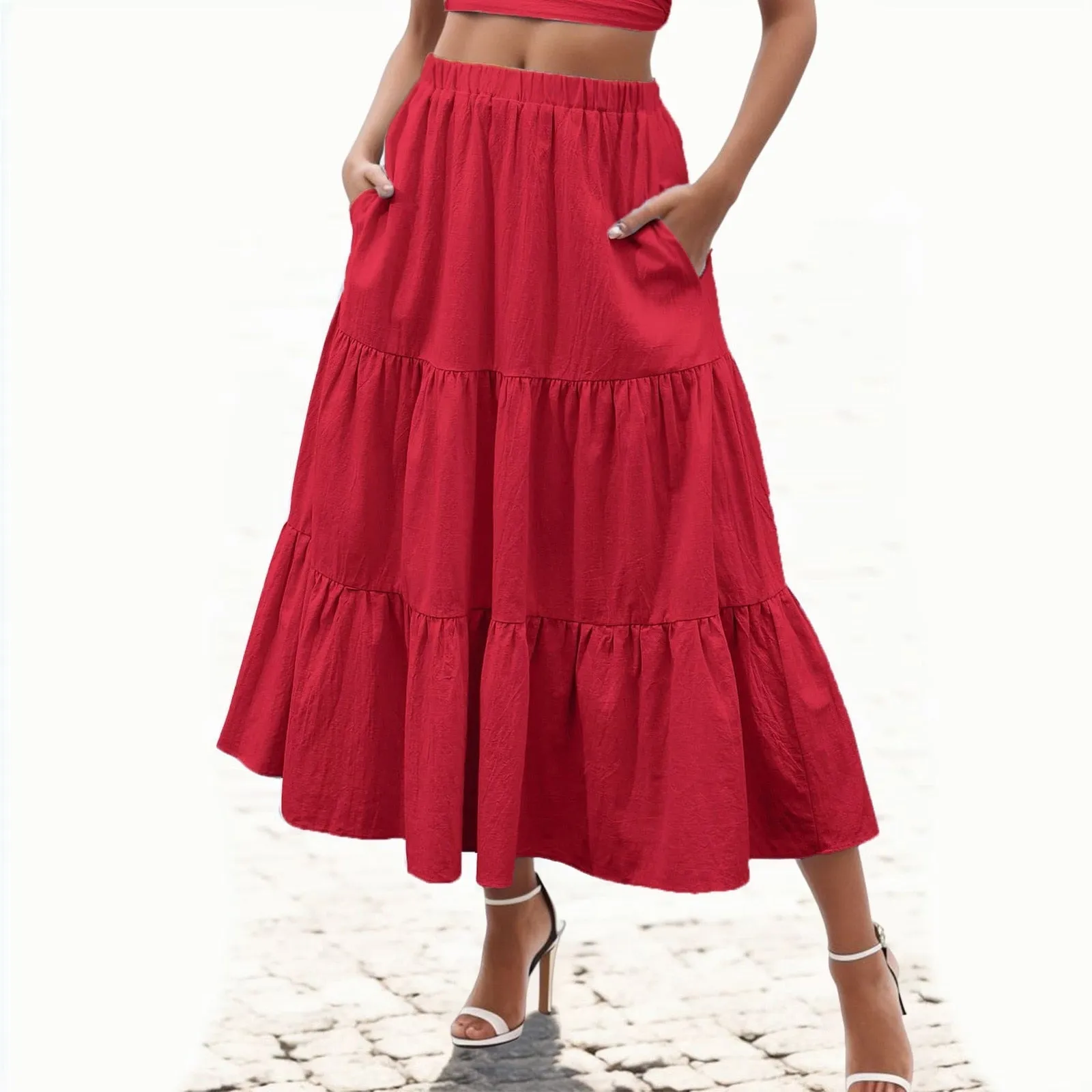 Chic Long Cake Pleated Skirt