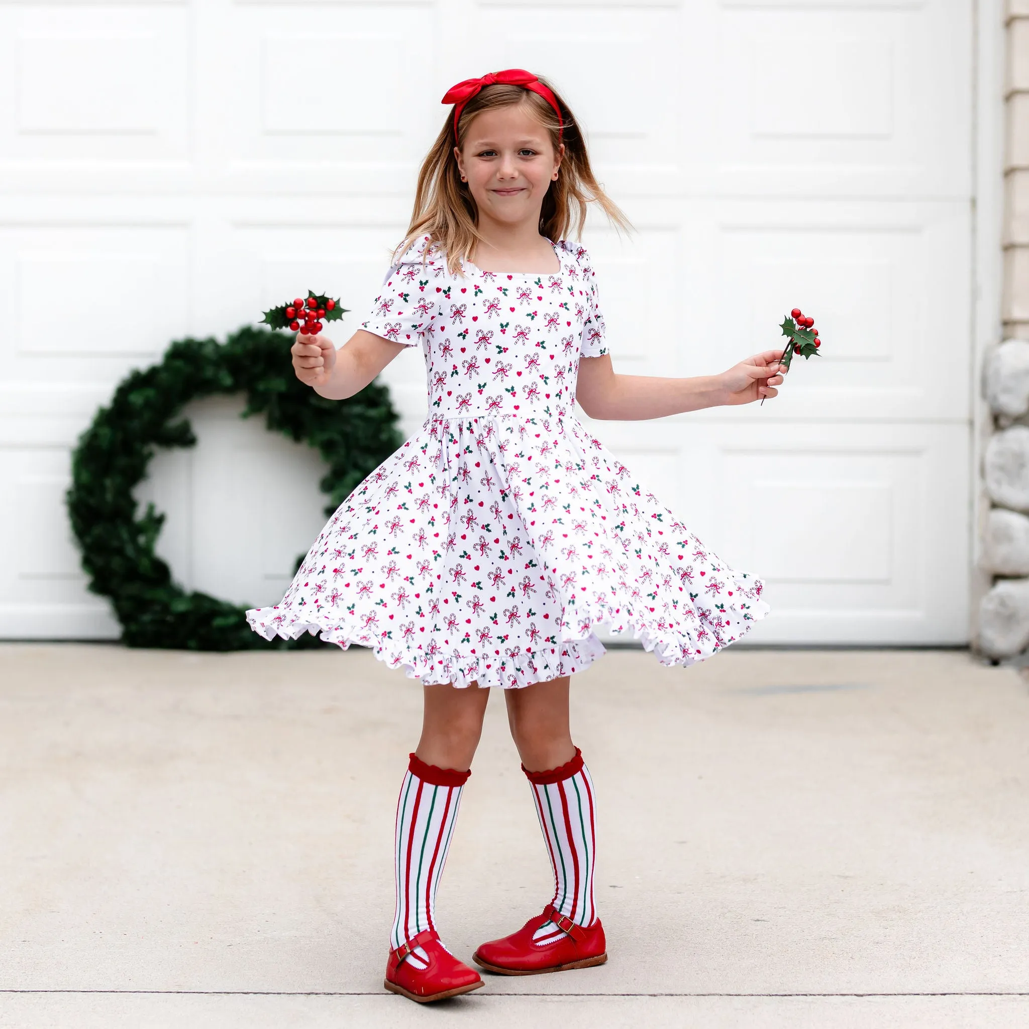 Classic Candy Cane Mod Twirl Dress