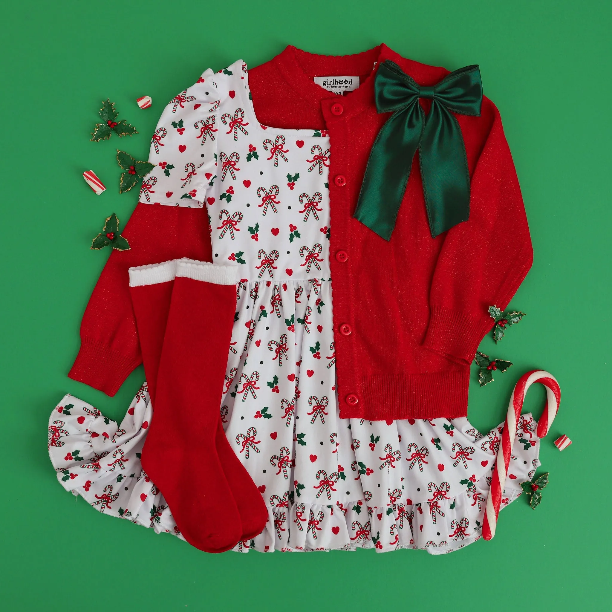 Classic Candy Cane Mod Twirl Dress