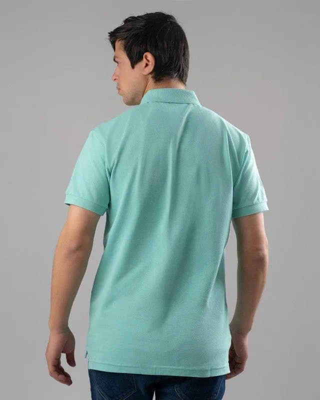 CLASSIC FIT PIQUE POLO SHIRT - AQUA