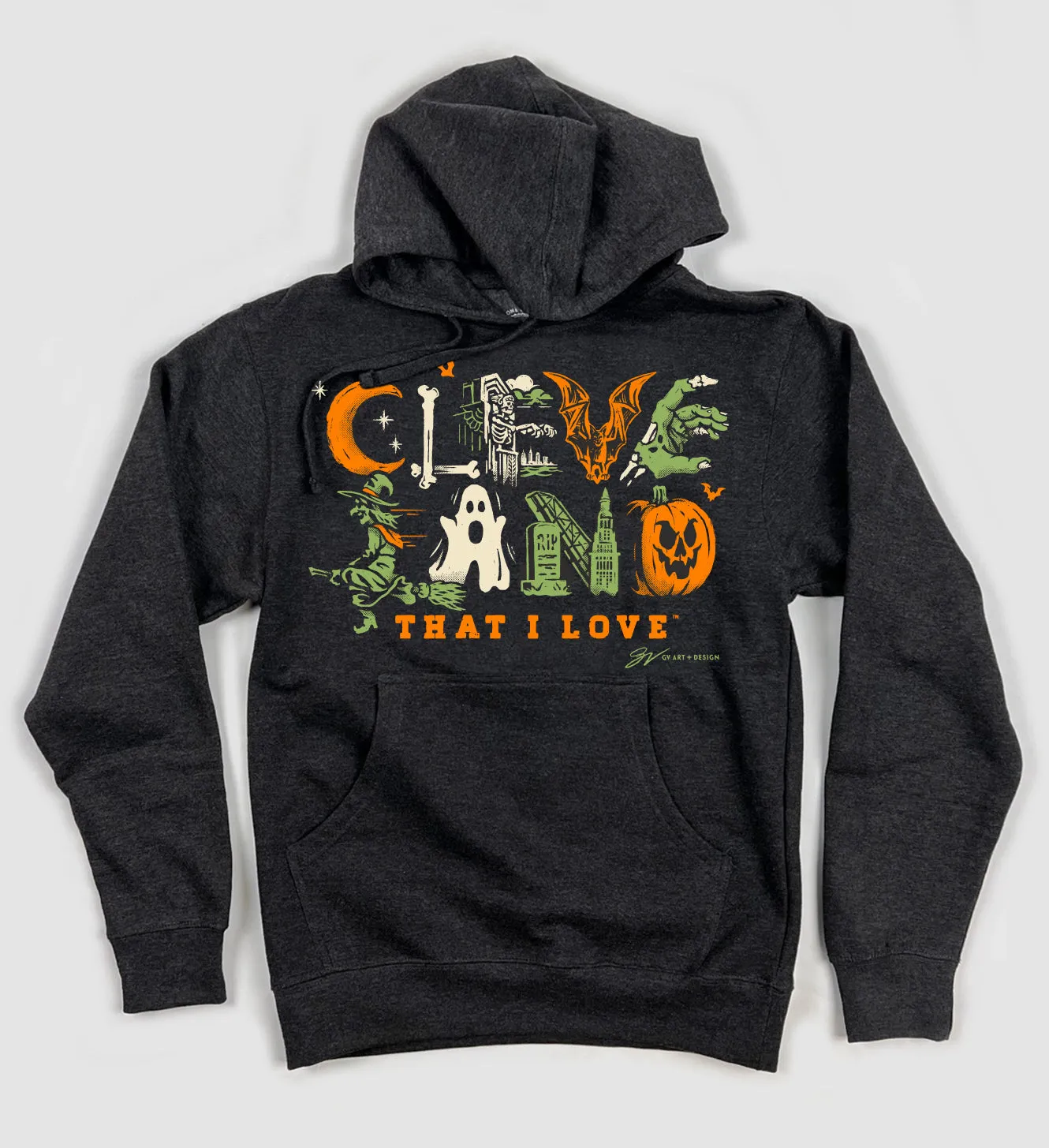 Cleveland Halloween Collage Hooded Sweatshirt