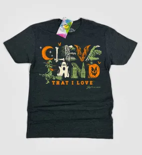 Cleveland Halloween Collage T shirt