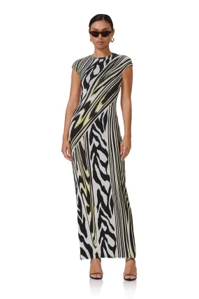 Cody Maxi Dress - Zebra Lime