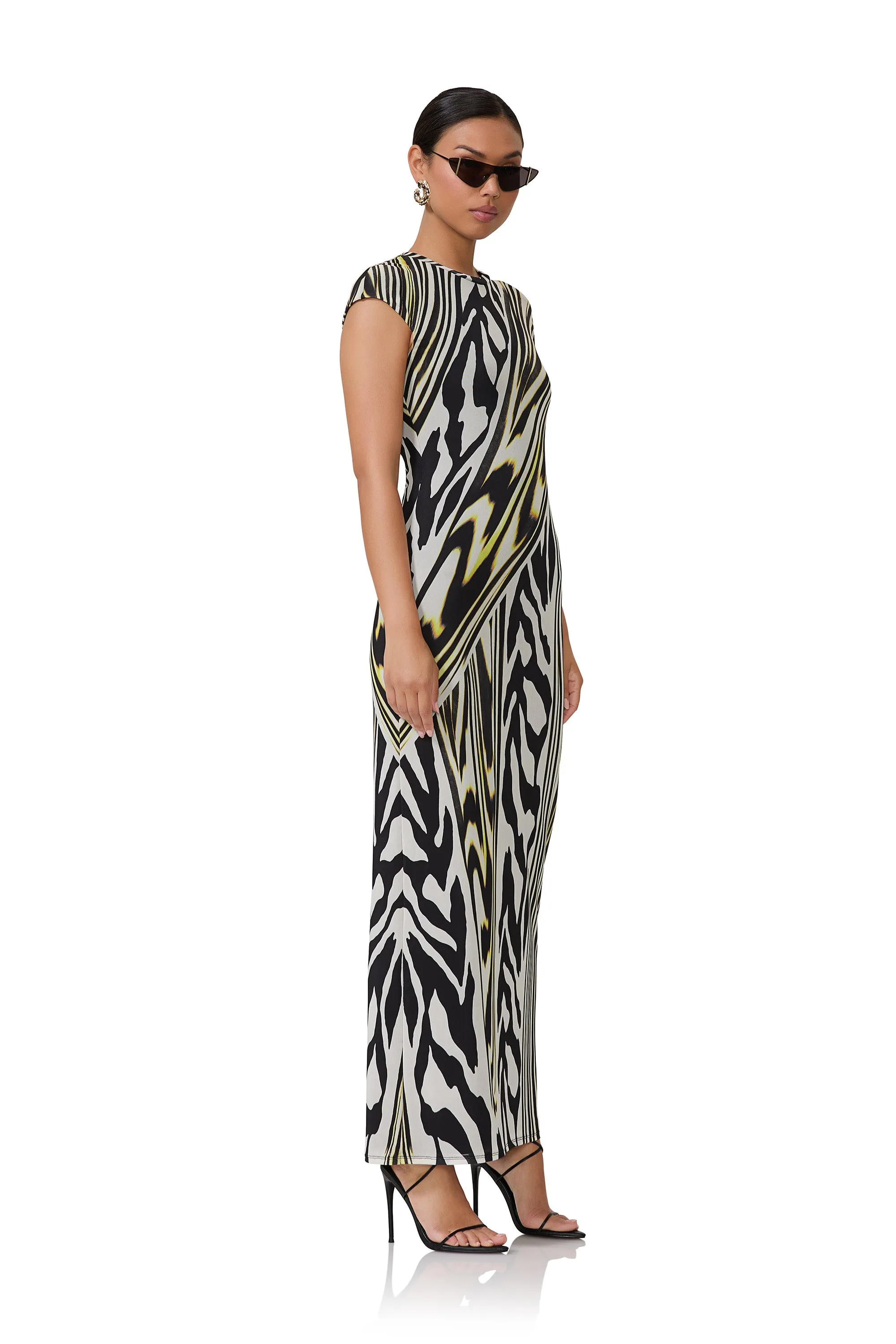 Cody Maxi Dress - Zebra Lime