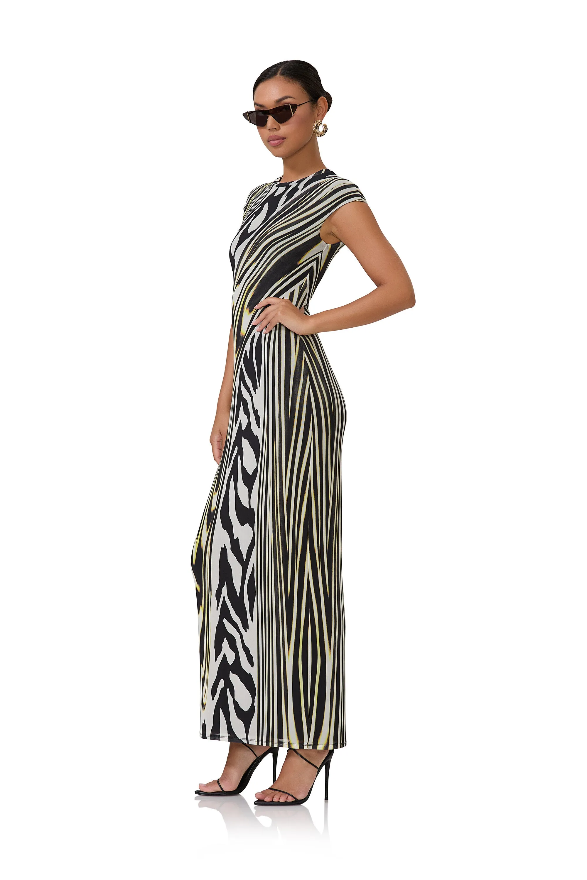 Cody Maxi Dress - Zebra Lime