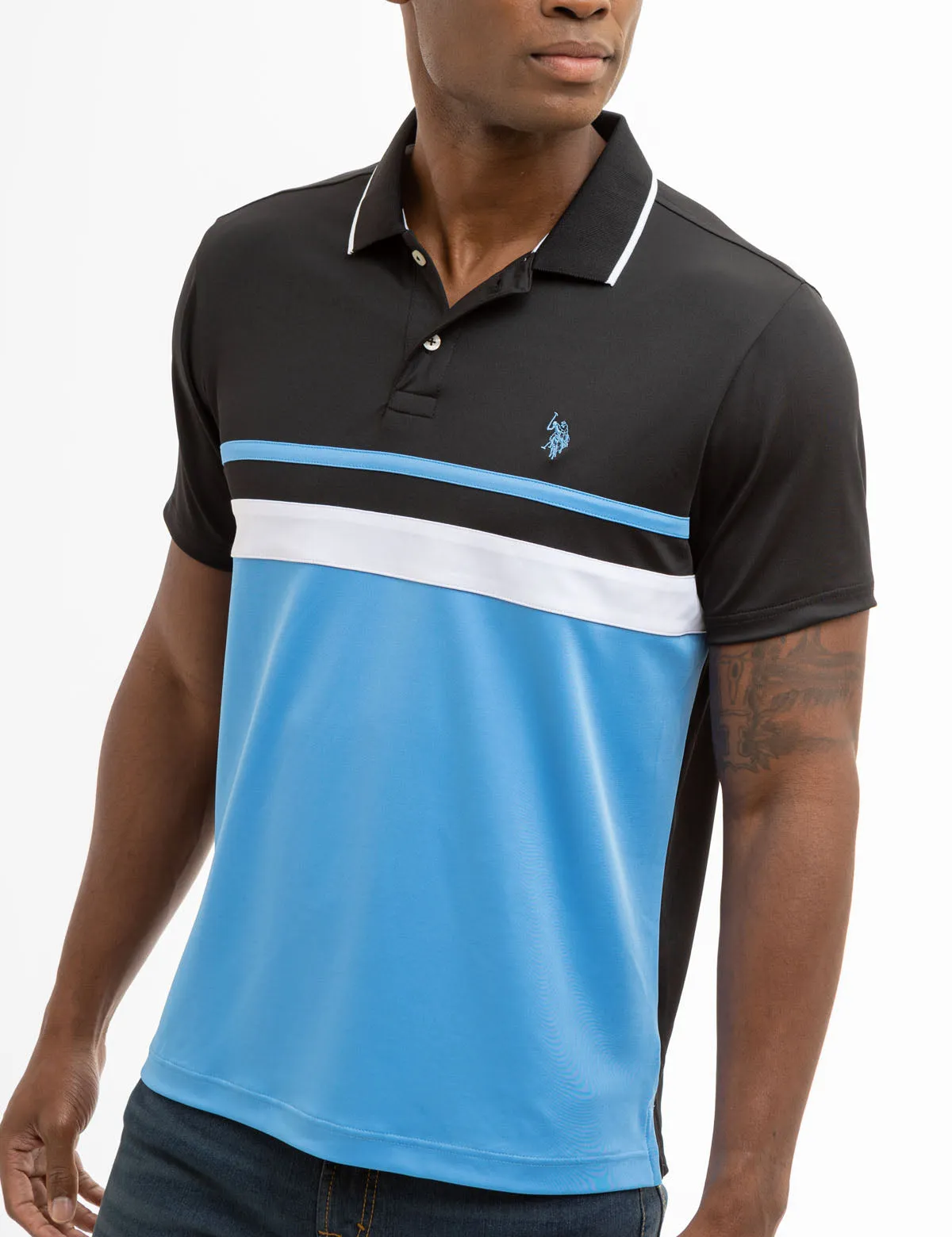 COLORBLOCK JERSEY PERFORMANCE POLO SHIRT