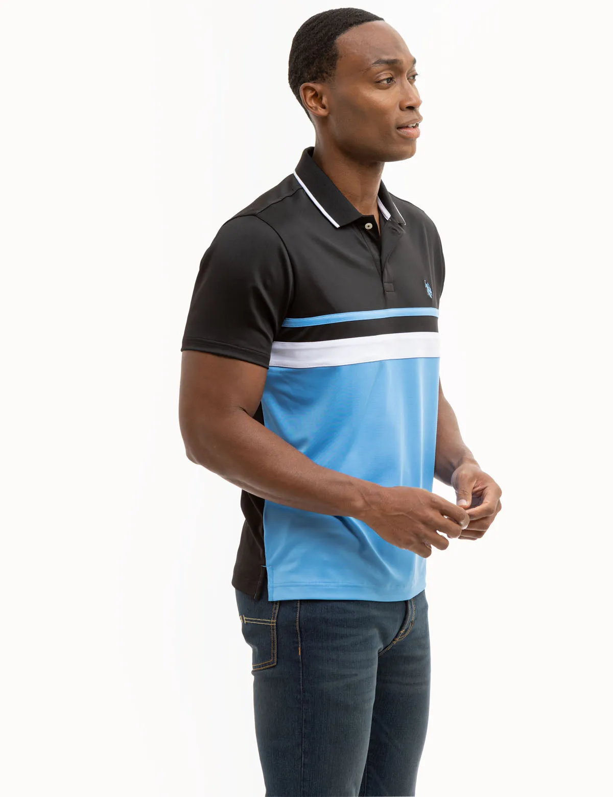 COLORBLOCK JERSEY PERFORMANCE POLO SHIRT