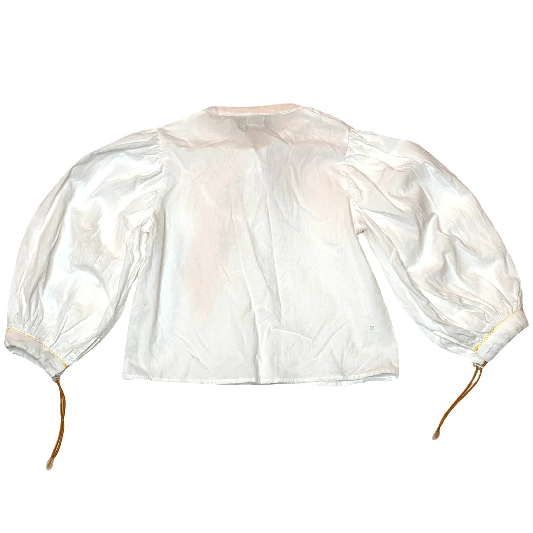 Columbus Avenue Golden Painter's Blouse with Bow