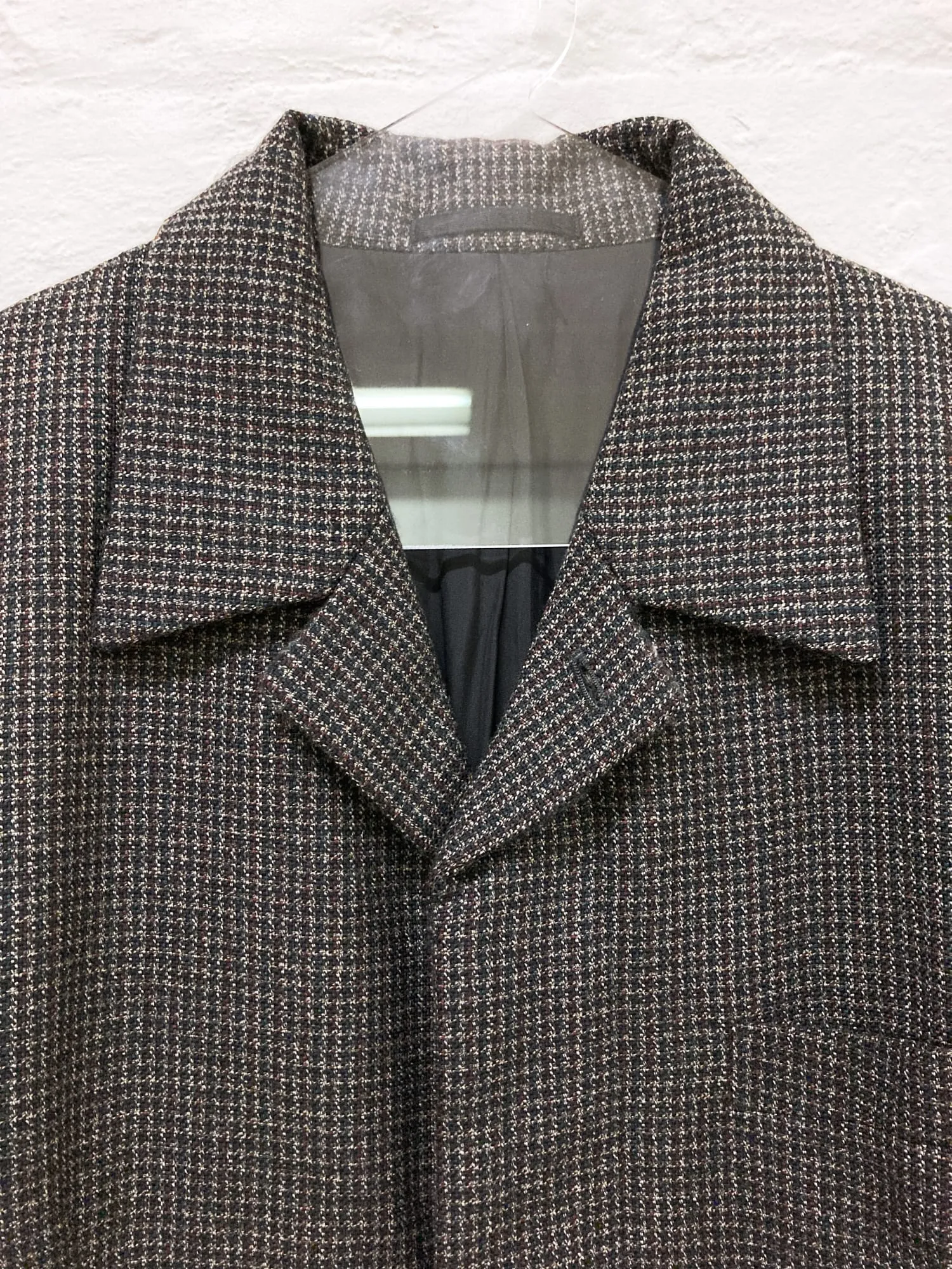 Comme des Garcons Homme 1997 houndstooth wool covered placket coat - M