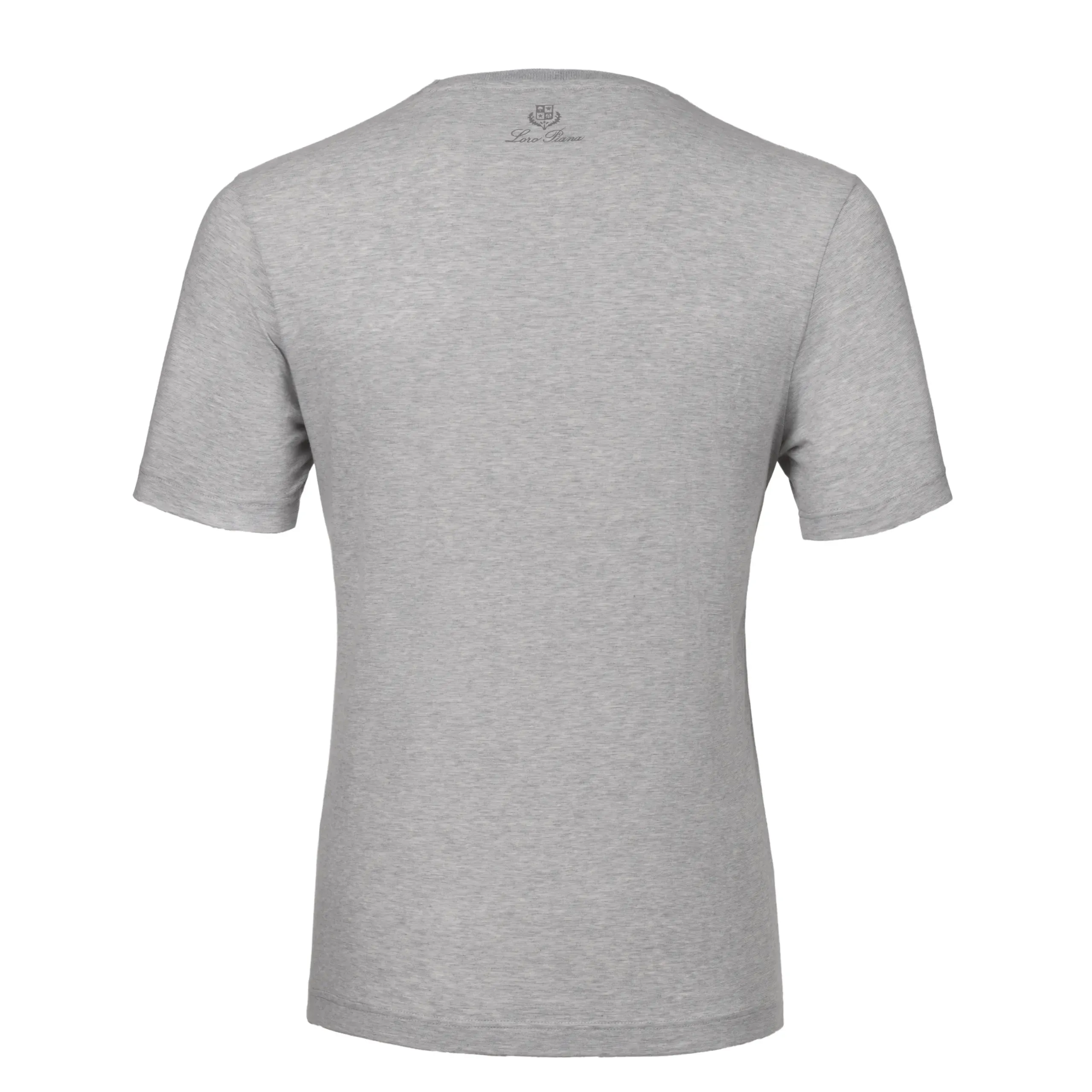 Crew-Neck Stretch-Cotton T-Shirt in White Grey Mottled