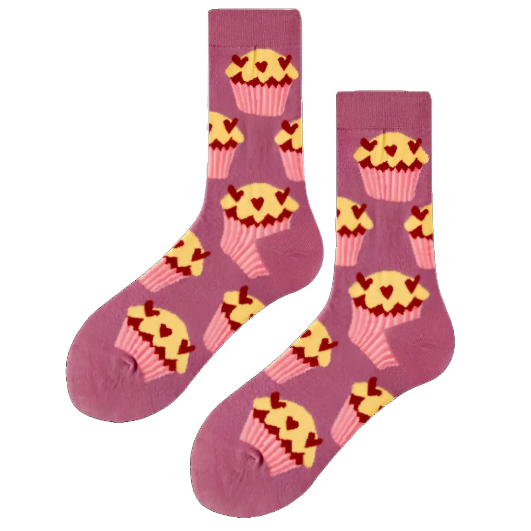 Cupcakes with Love Patterned Socks from the Sock Panda