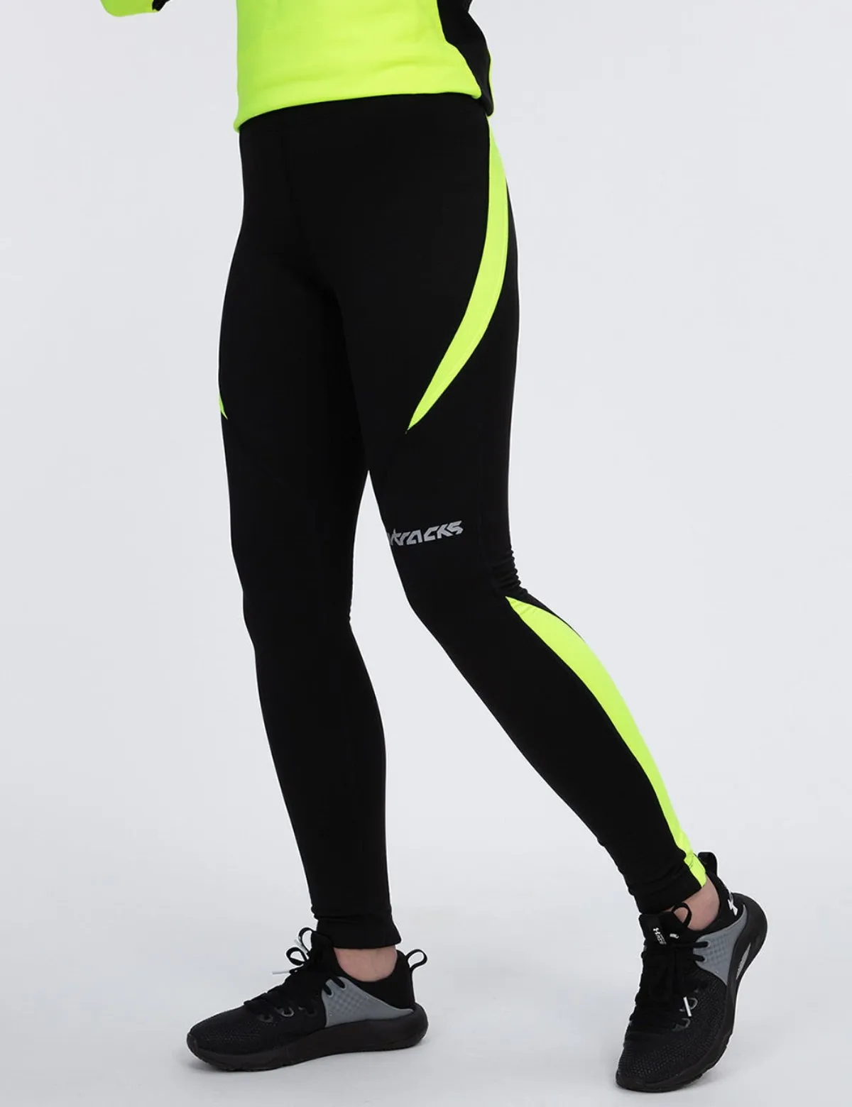 Damen Thermo Laufhose Lang Pro Schwarz Neon