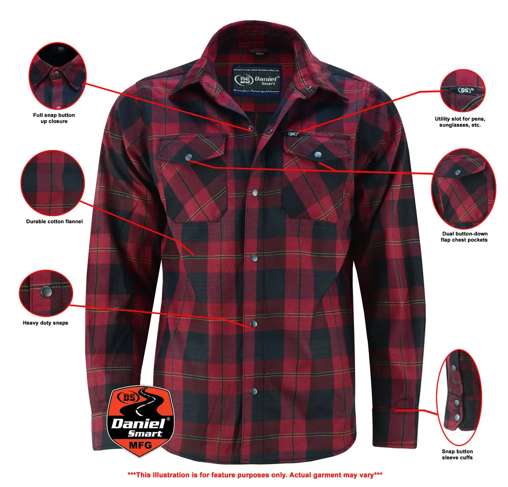 Daniel Smart Flannel Shirt - Red and Black