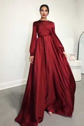 Delilah Satin Maroon