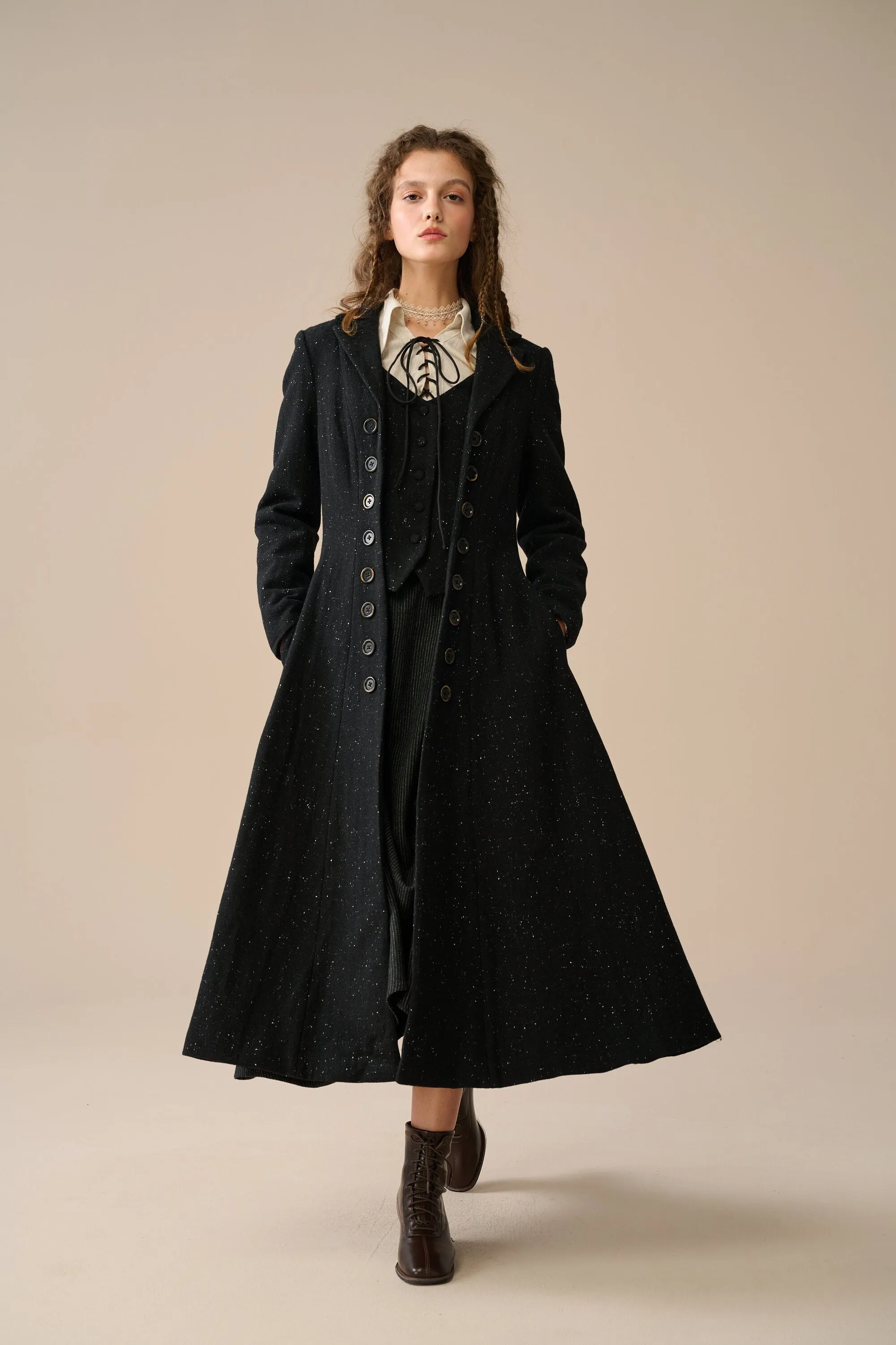 Doreen 15 |Vest-Layered 100% Wool Coat