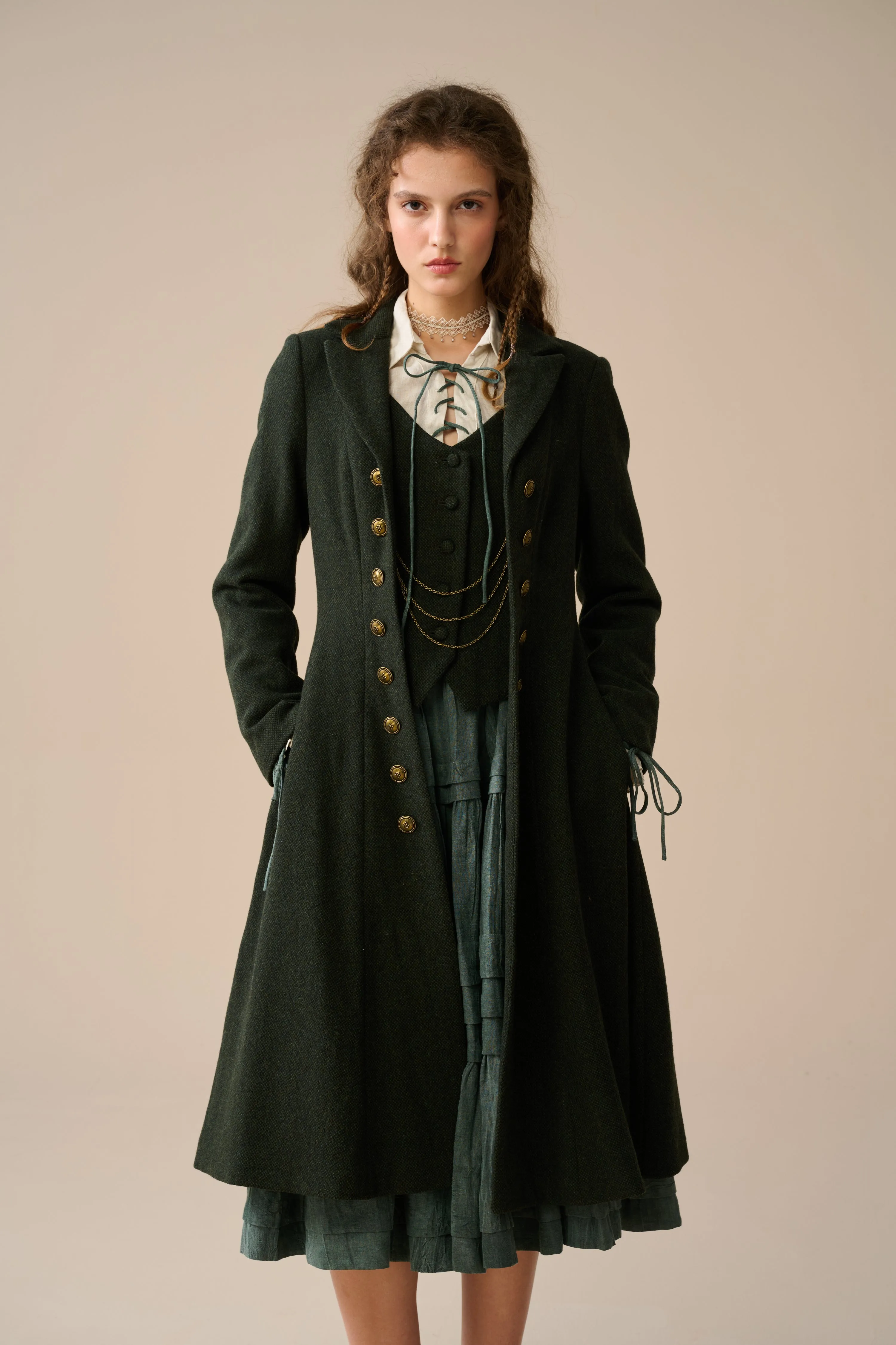 Doreen 15 |Vest-Layered 100% Wool Coat