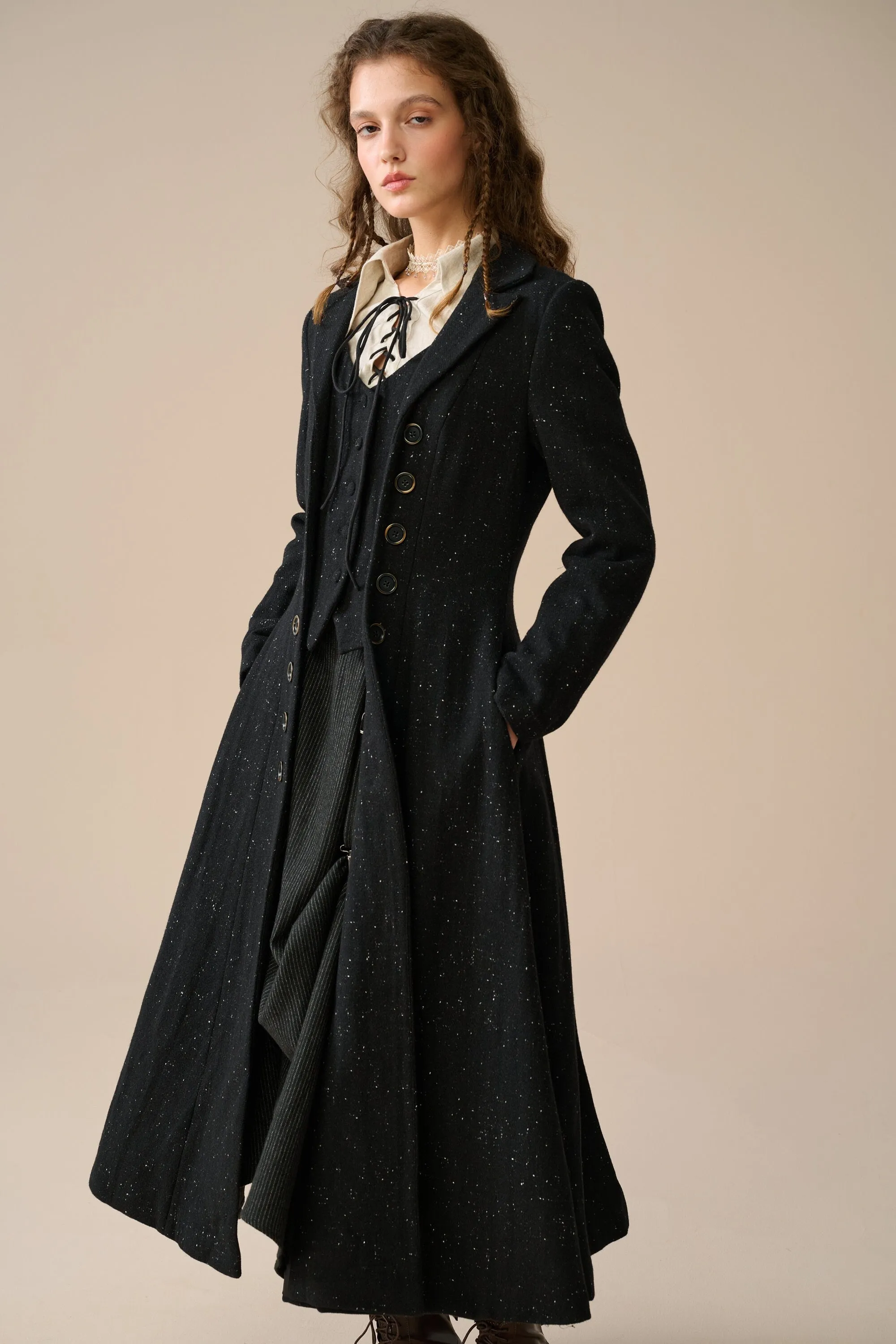 Doreen 15 |Vest-Layered 100% Wool Coat