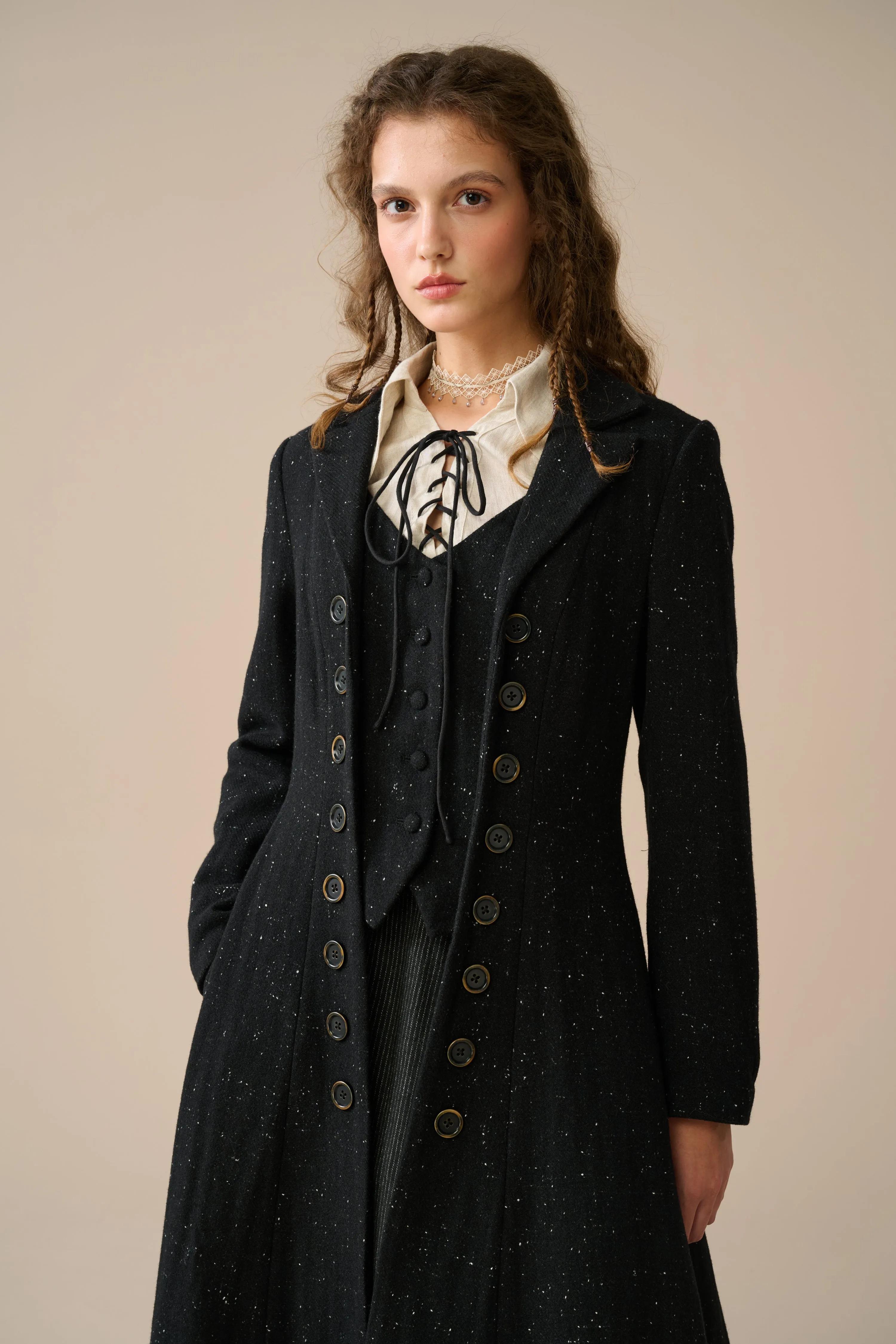 Doreen 15 |Vest-Layered 100% Wool Coat