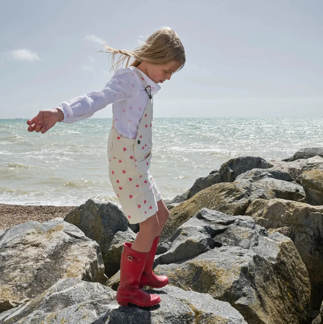 DOTTY DUNGAREES~ Heart Print Cord Short