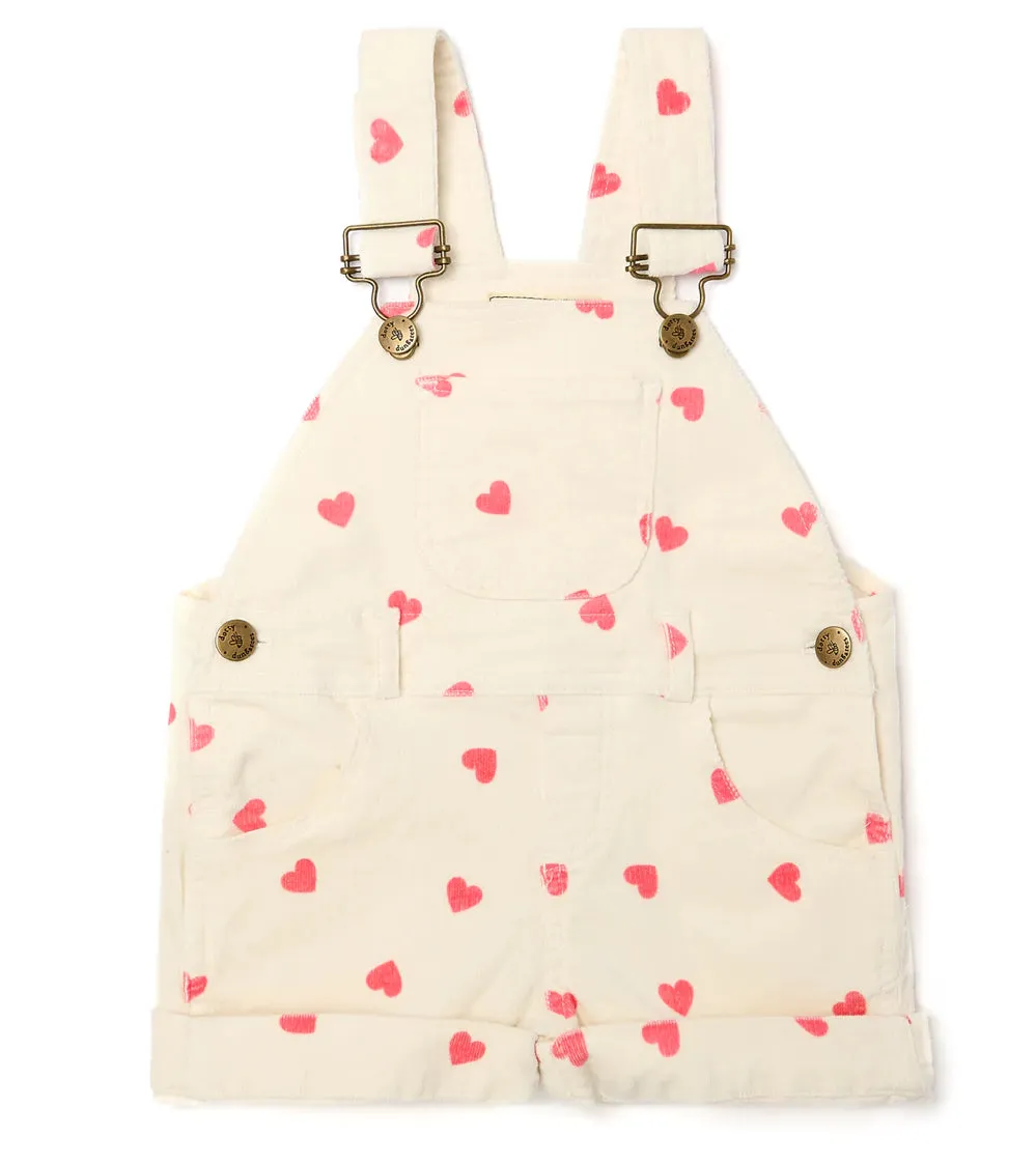 DOTTY DUNGAREES~ Heart Print Cord Short