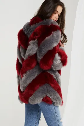 Elijah Diagonal Faux Fur Coat