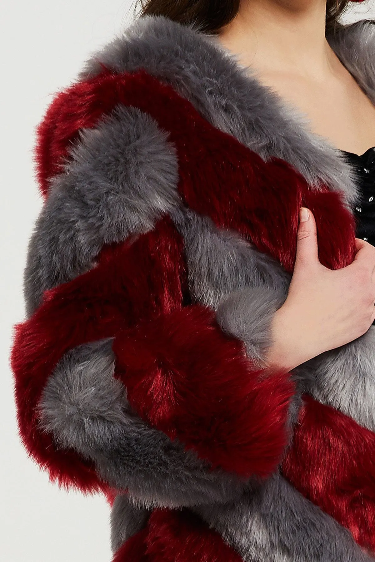 Elijah Diagonal Faux Fur Coat