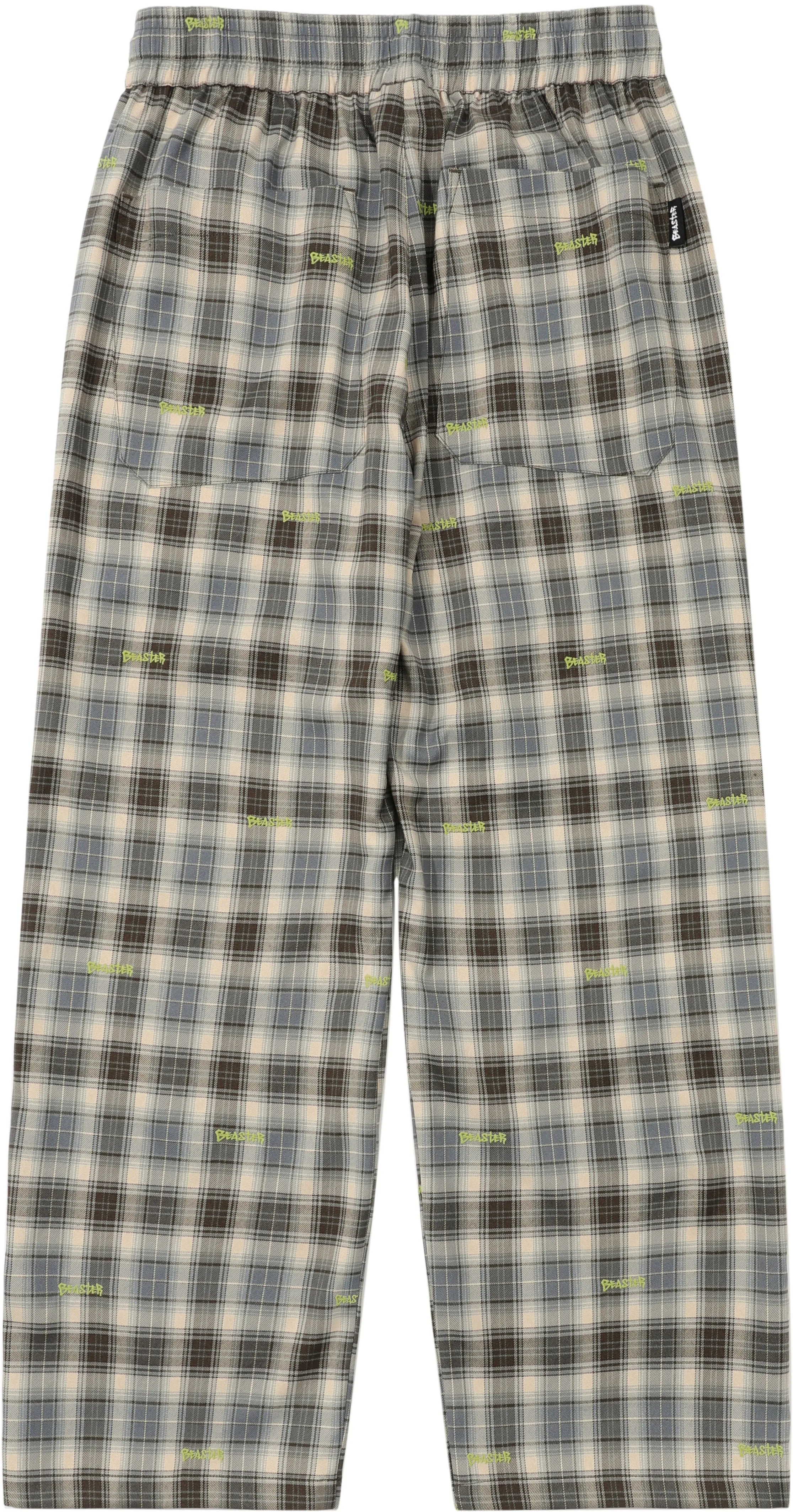 Embroidered Plaid Pants Vintage Straight Trousers