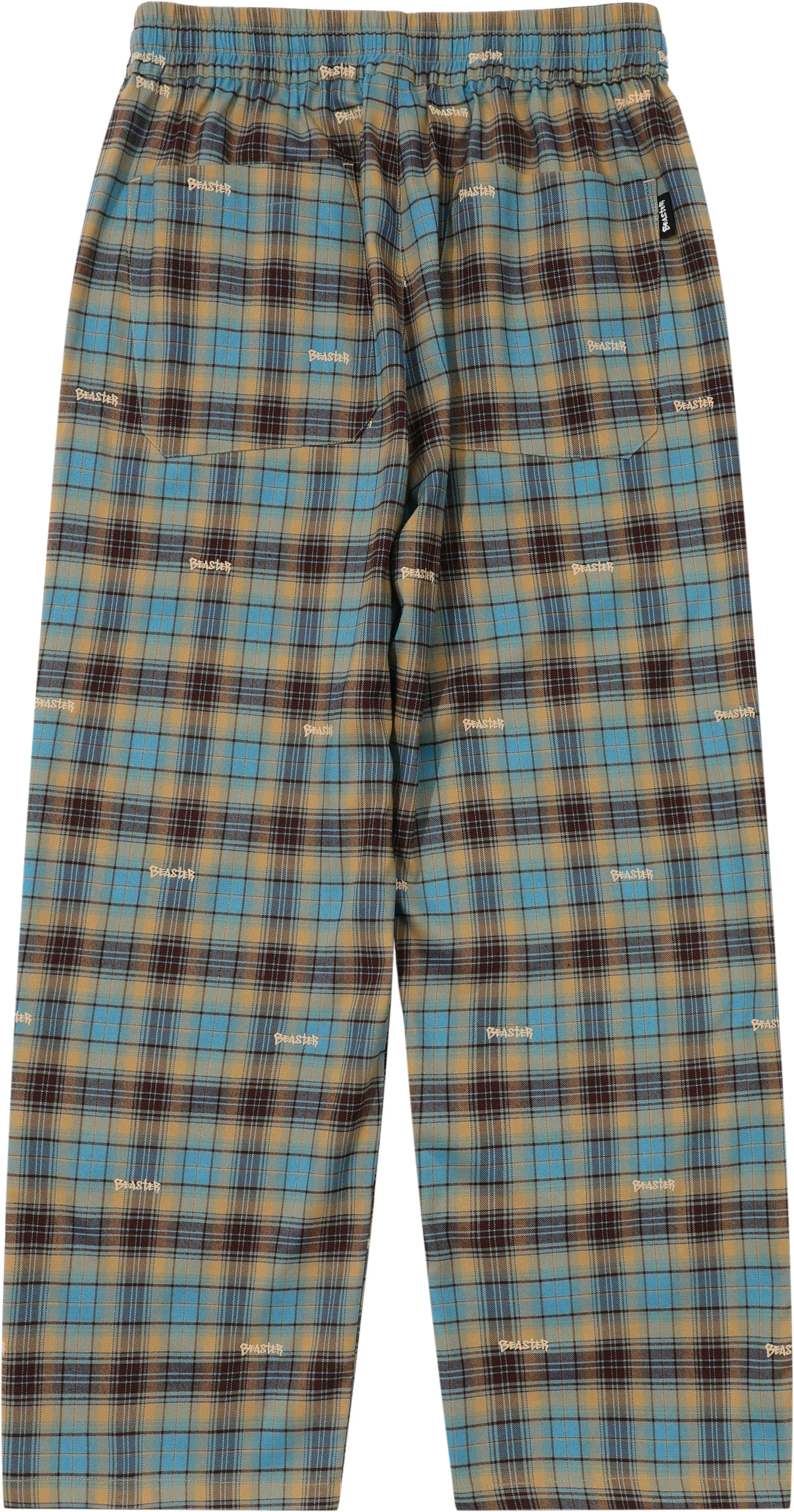 Embroidered Plaid Pants Vintage Straight Trousers