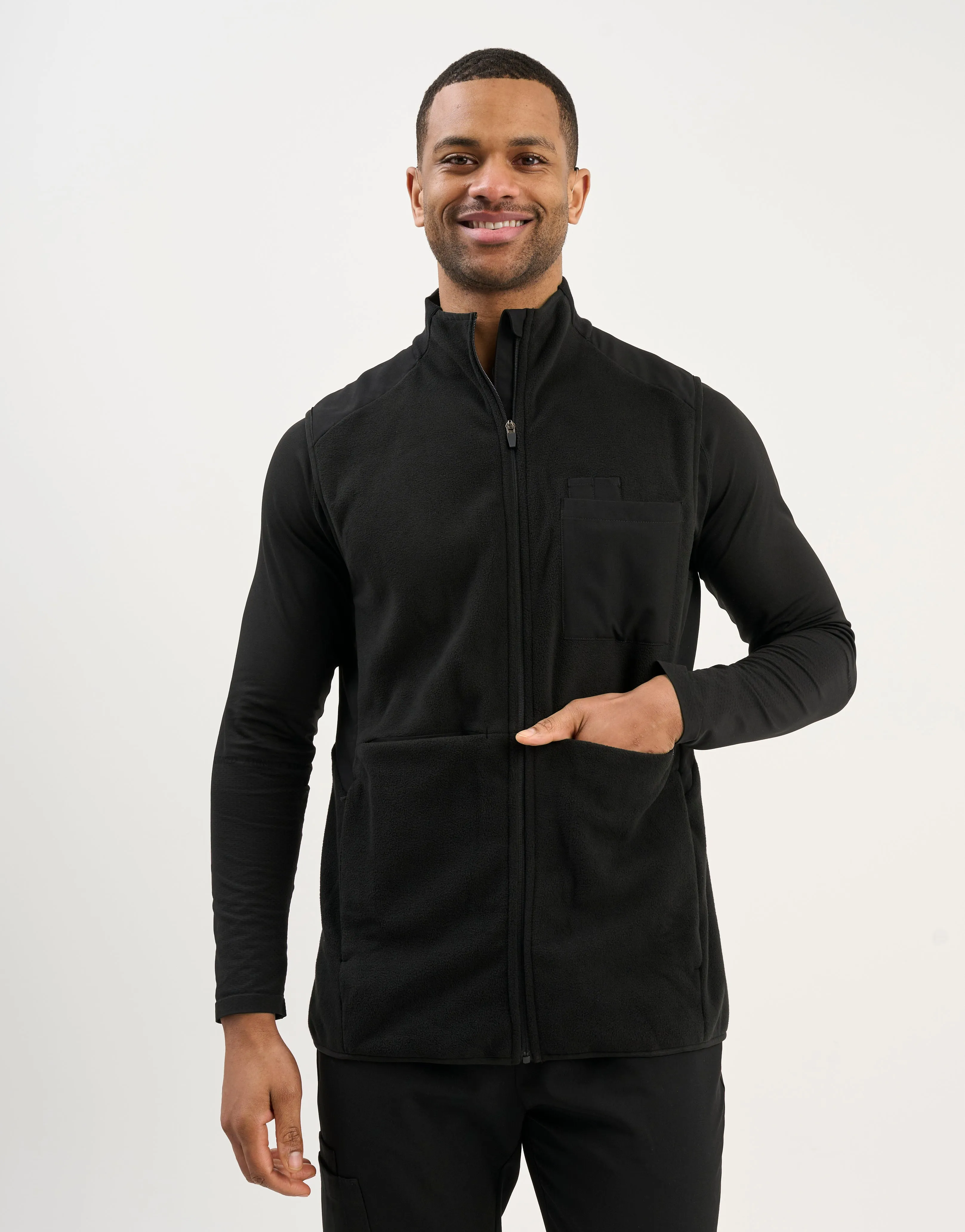 Essential Fleece Vest - Black