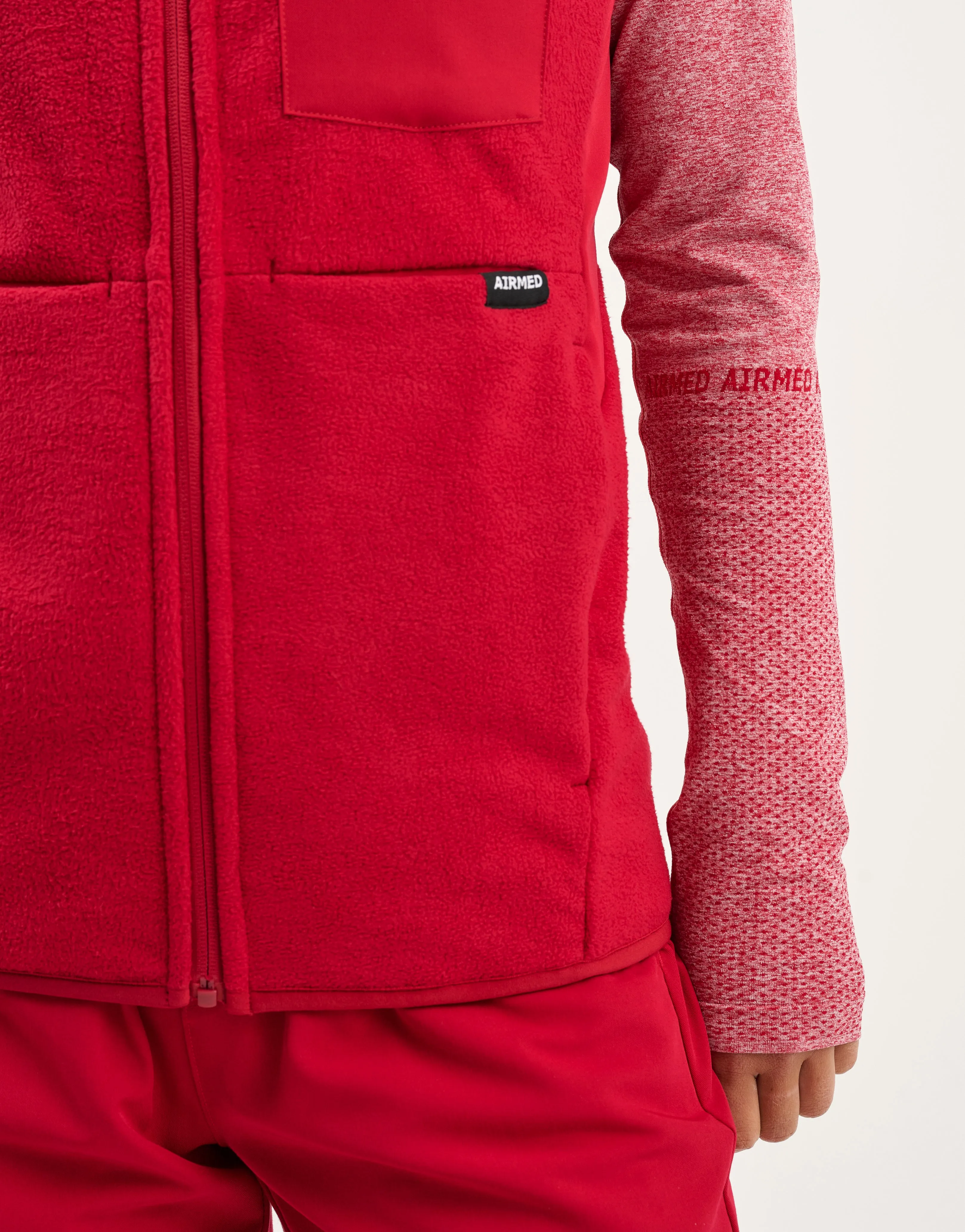 Essential Fleece Vest - Cherry Red