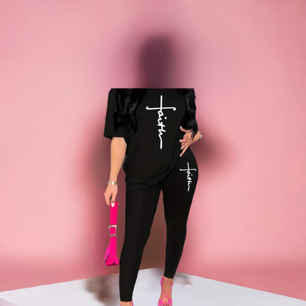 Faith T-shirt Leggings Two-piece Set