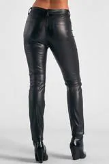 Faux Leather Straight Leg Pants