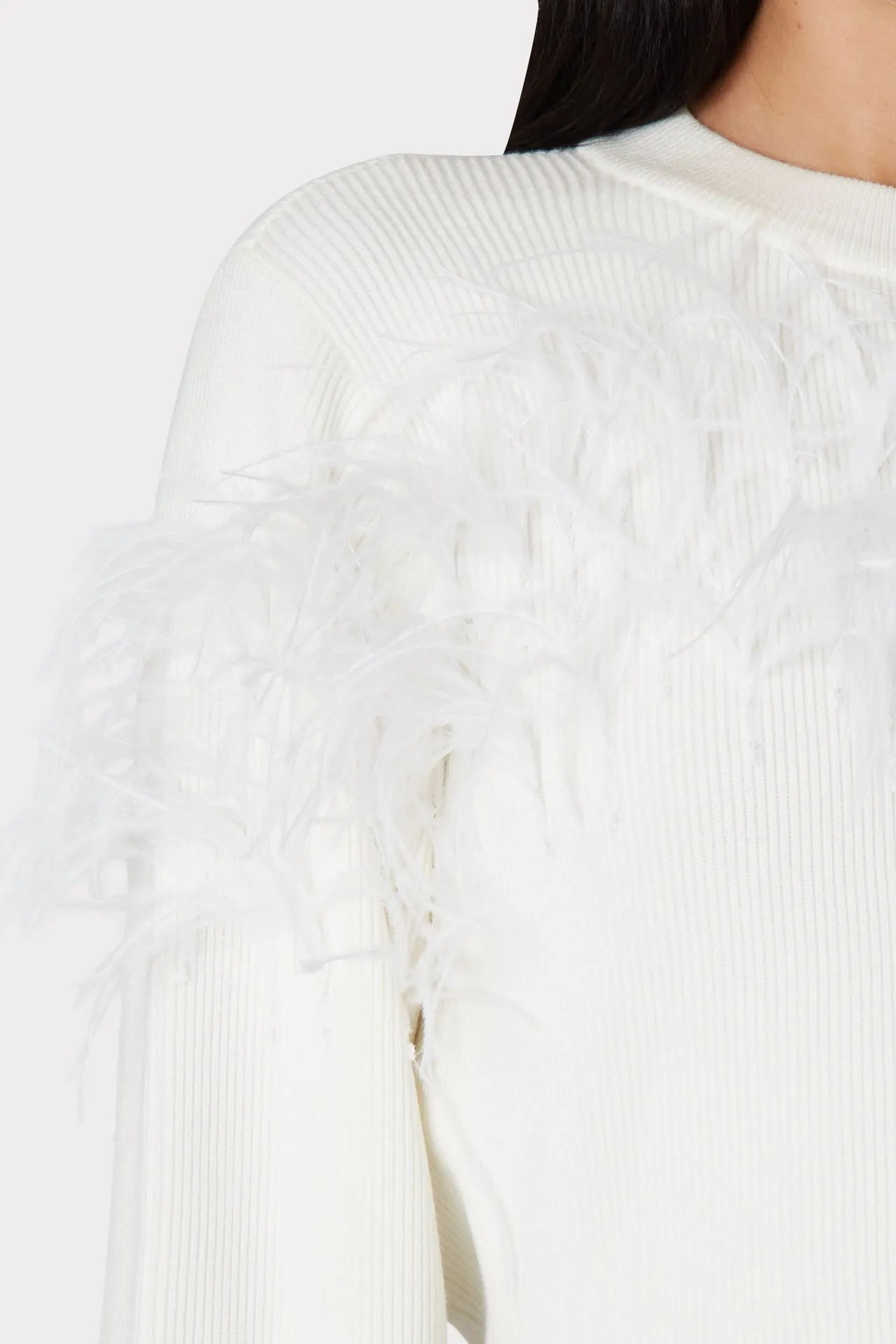 Feather Embellished Sweater