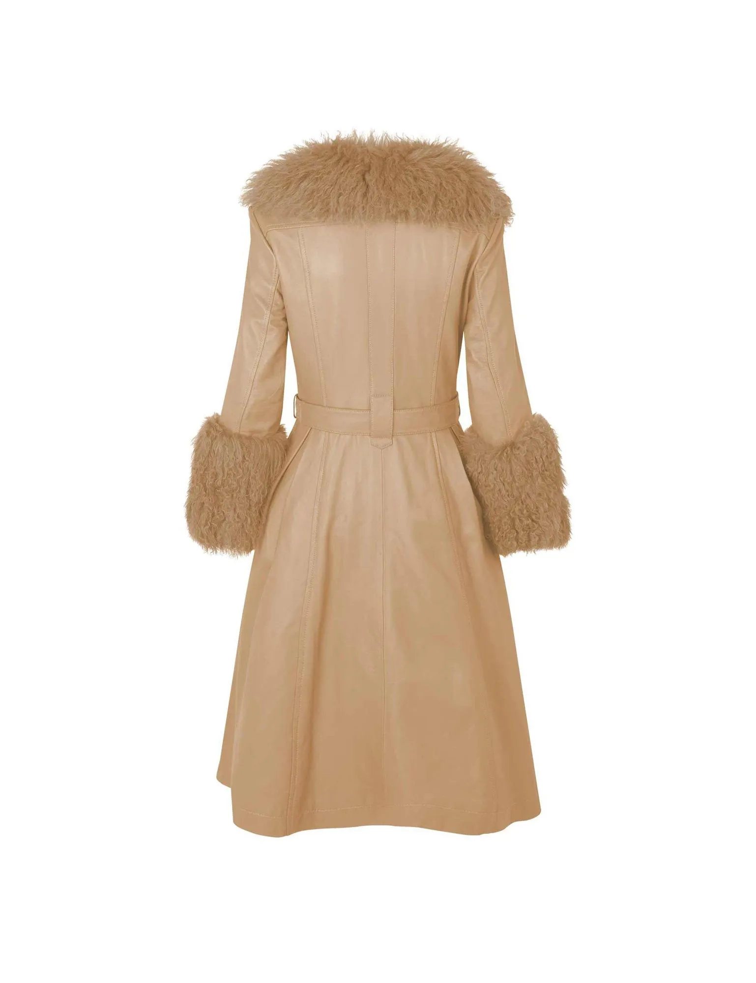 Foxy Shearling Coat — Beige