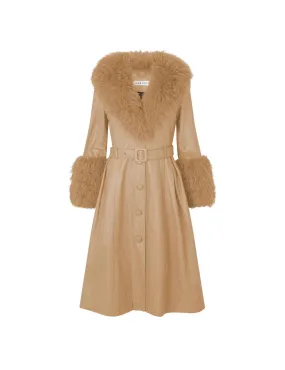 Foxy Shearling Coat — Beige