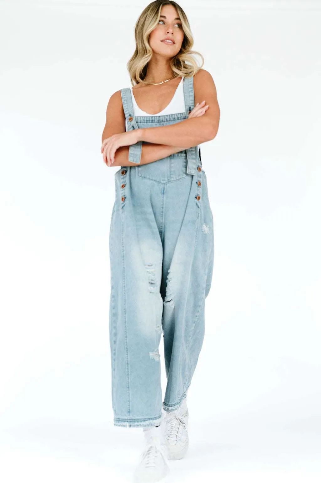 Frankie Denim Overalls | Light Wash