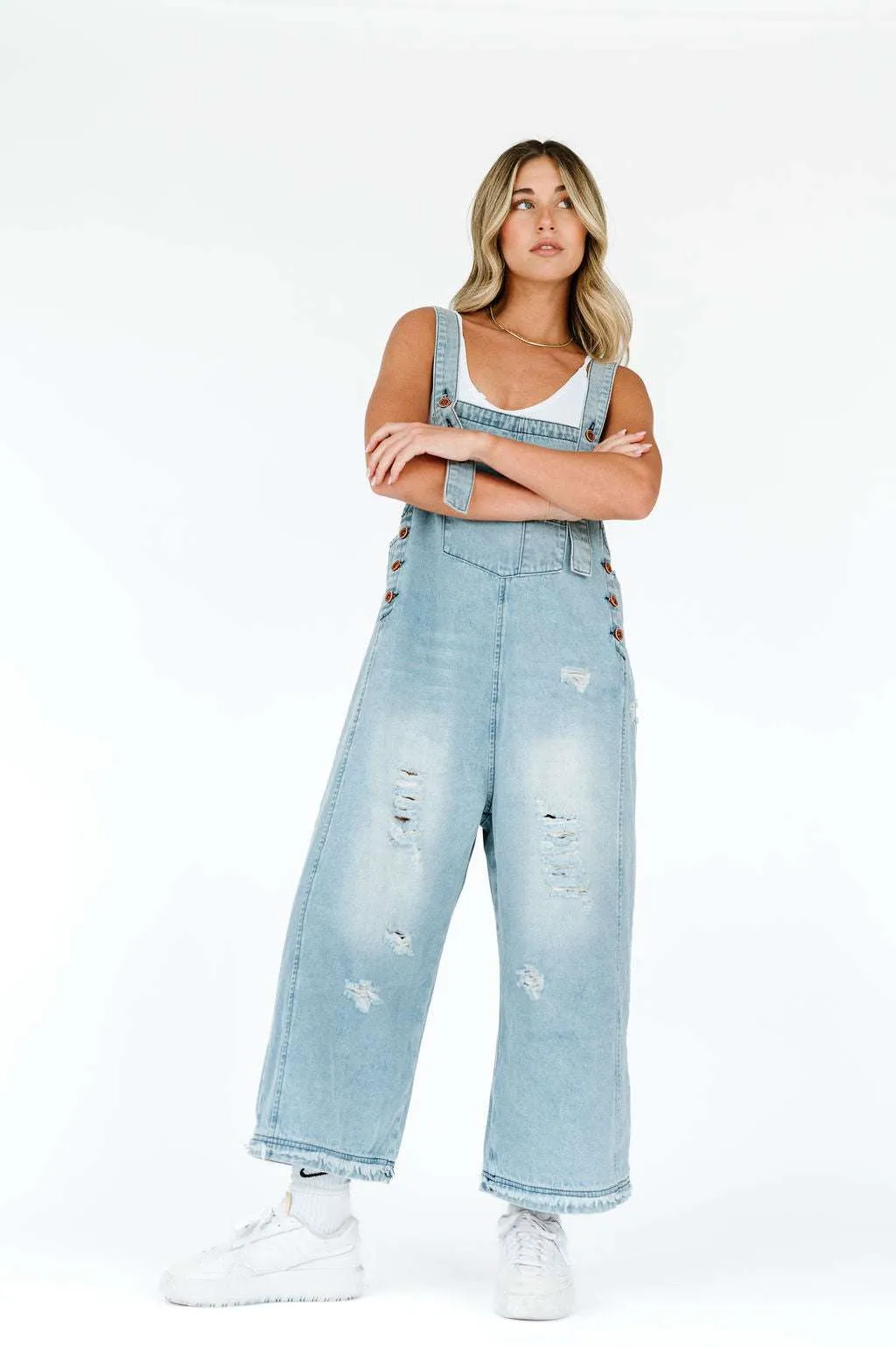 Frankie Denim Overalls | Light Wash