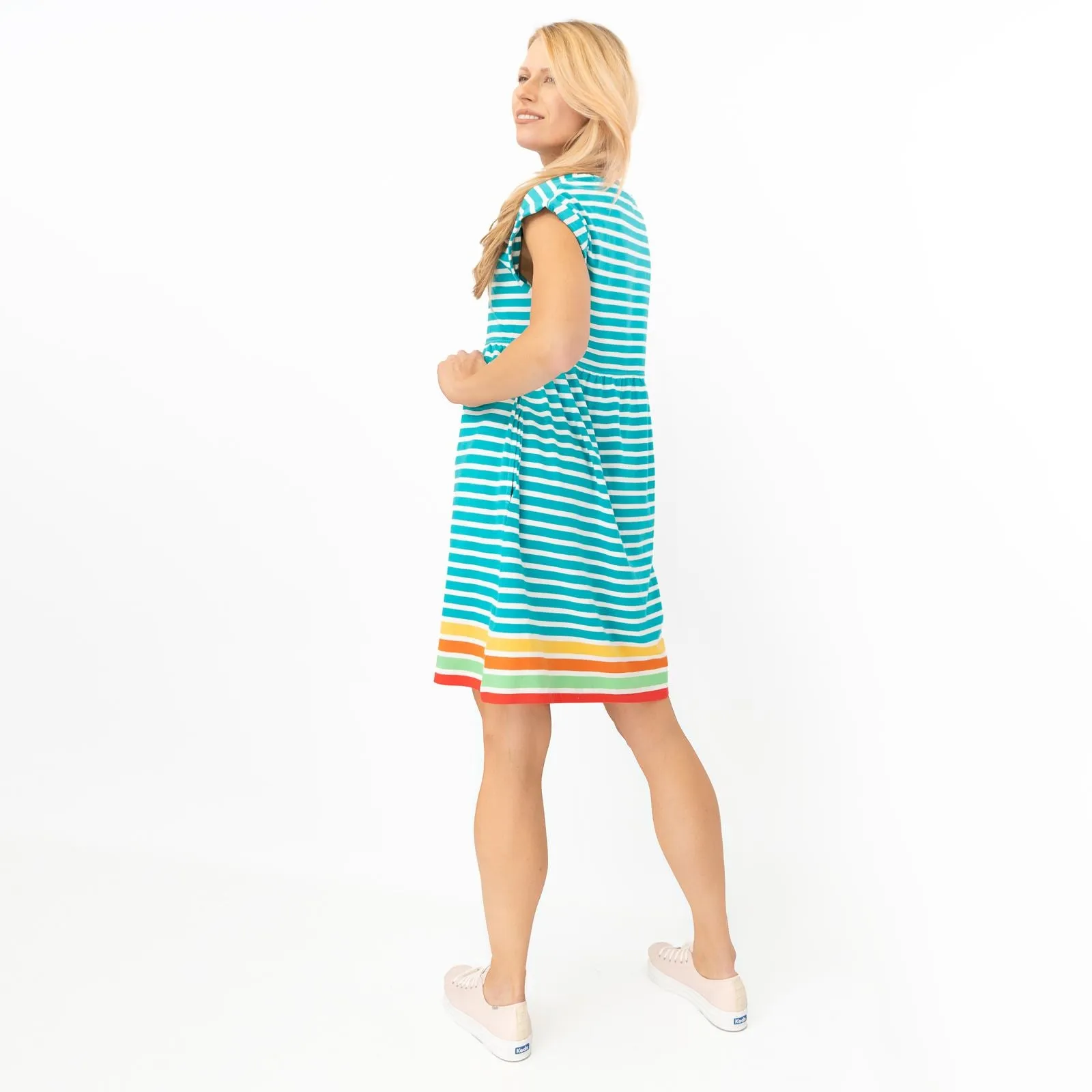 Frugi Materinity Turquoise Stripe Dress