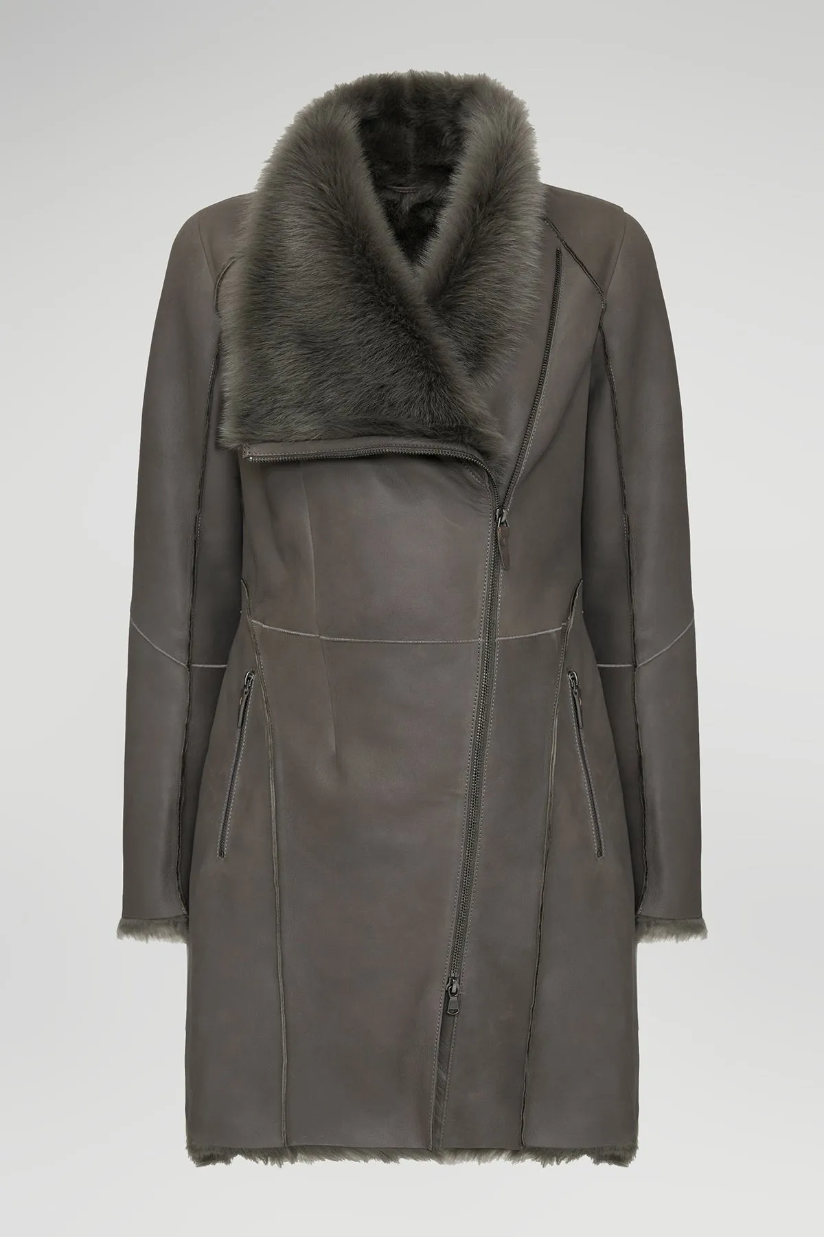 Grey Shearling Coat