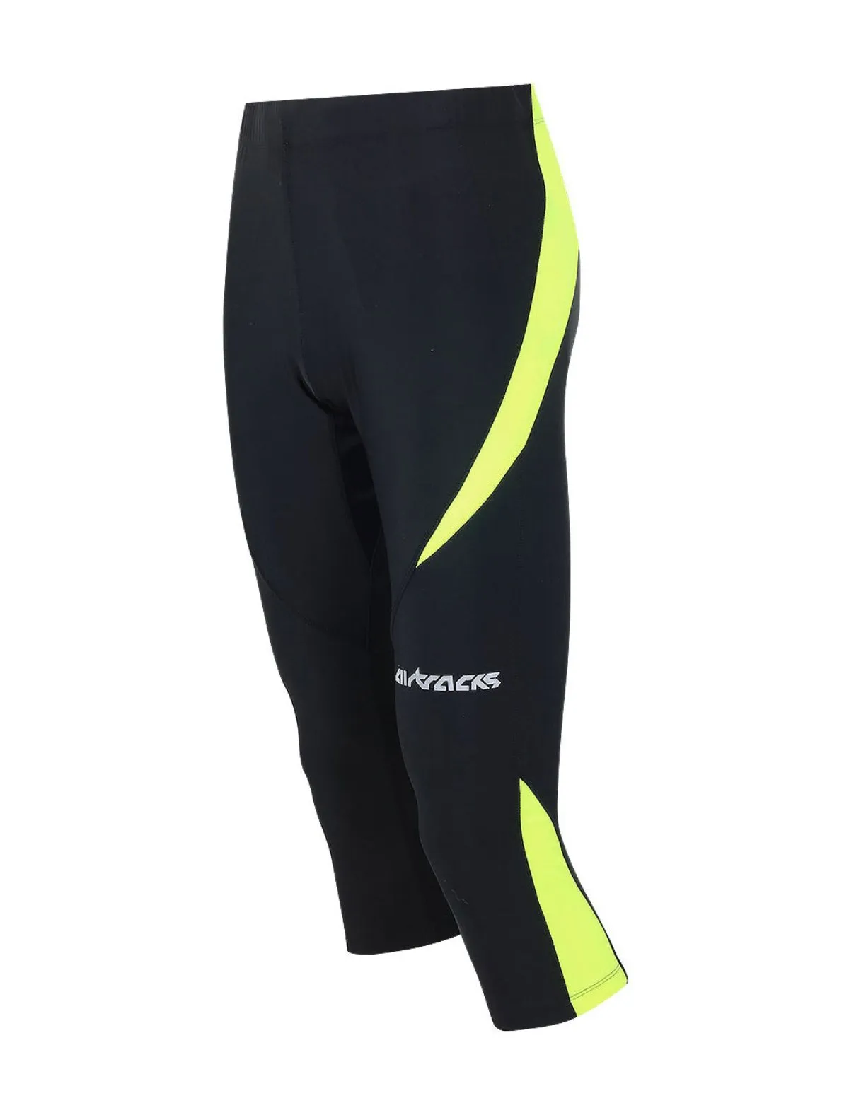 Herren Laufhose 3-4 Lang Pro Schwarz Neon