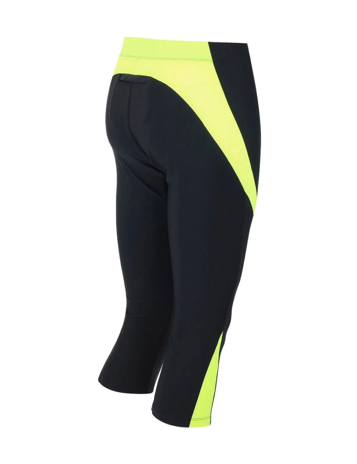 Herren Laufhose 3-4 Lang Pro Schwarz Neon