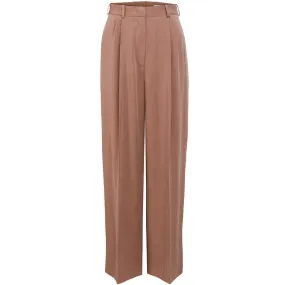 HIGH WAISTED TENCEL PANTS IN DARK ROSE