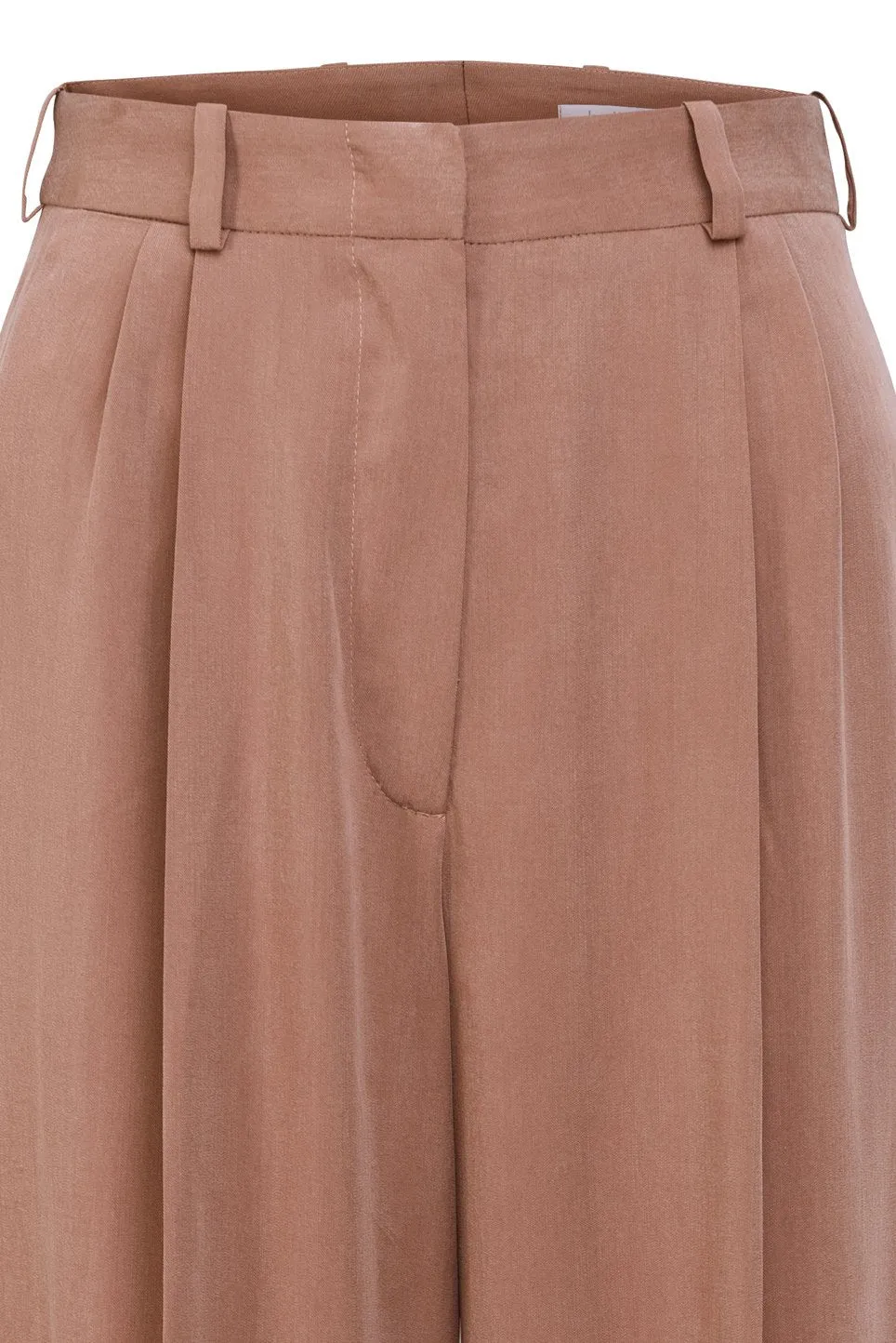 HIGH WAISTED TENCEL PANTS IN DARK ROSE